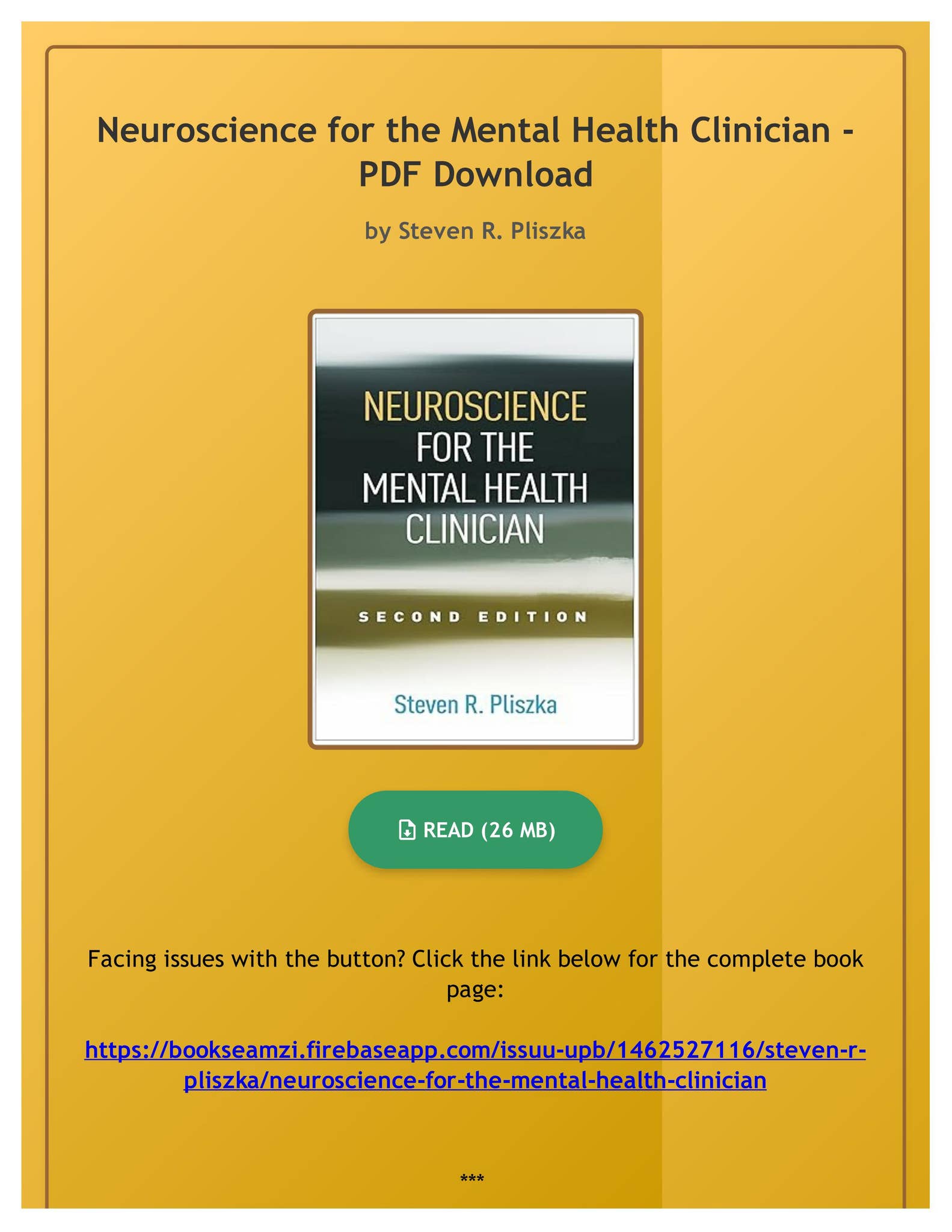 Free Pdf Neuroscience for the Mental Health Clinician by