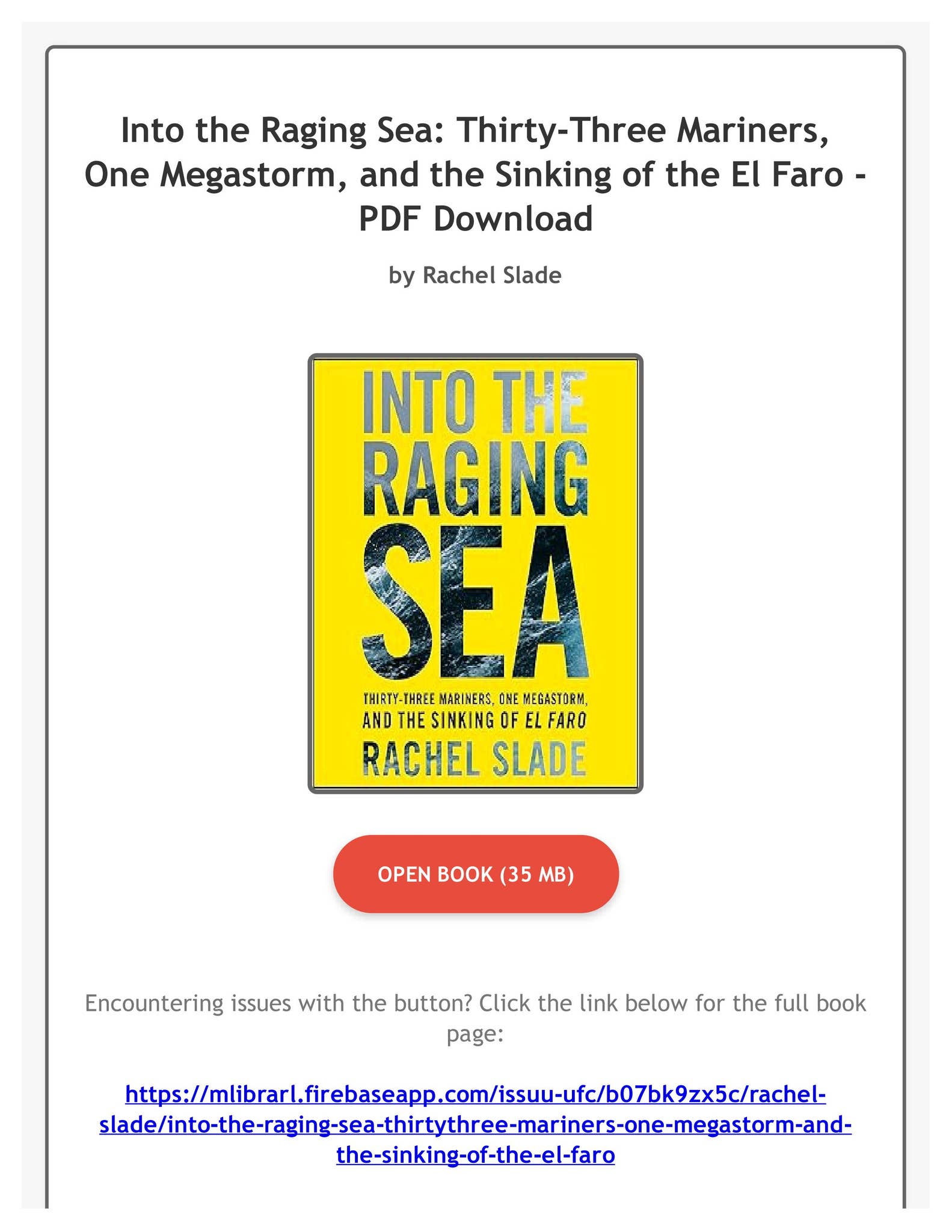 PDF) Into the Raging Sea: Thirty-Three Mariners, One
