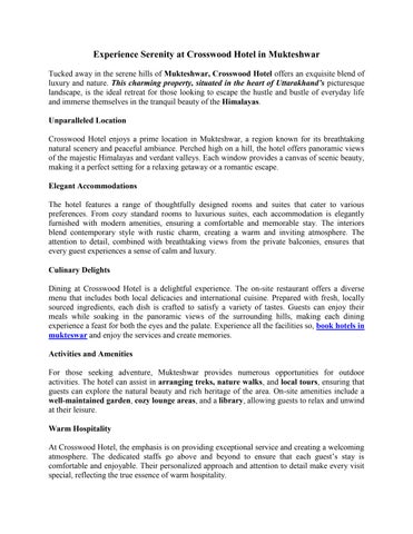 Hotels in Mukteshwar