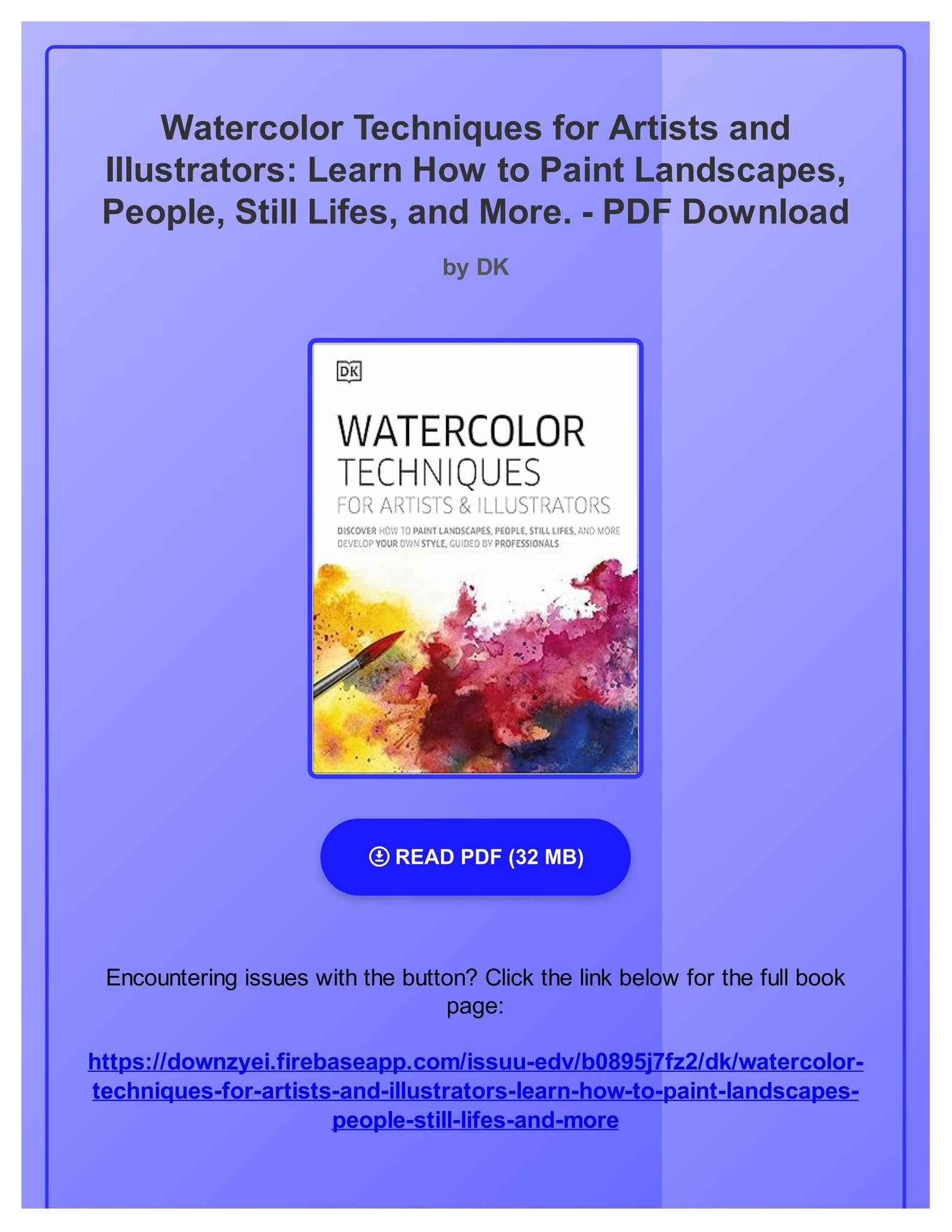 PDF Watercolor Techniques for Artists and Illustrators