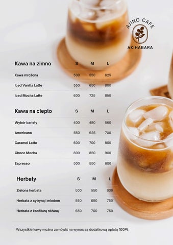 Ajino cafe menu