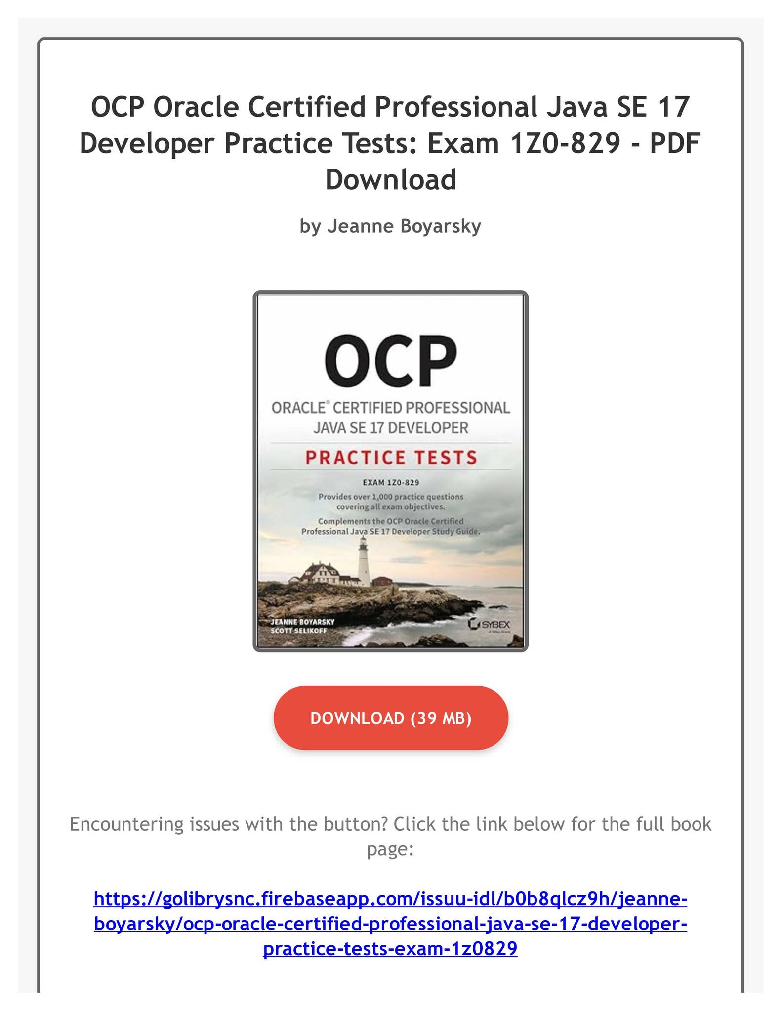 Ebook Free OCP Oracle Certified Professional Java SE 17