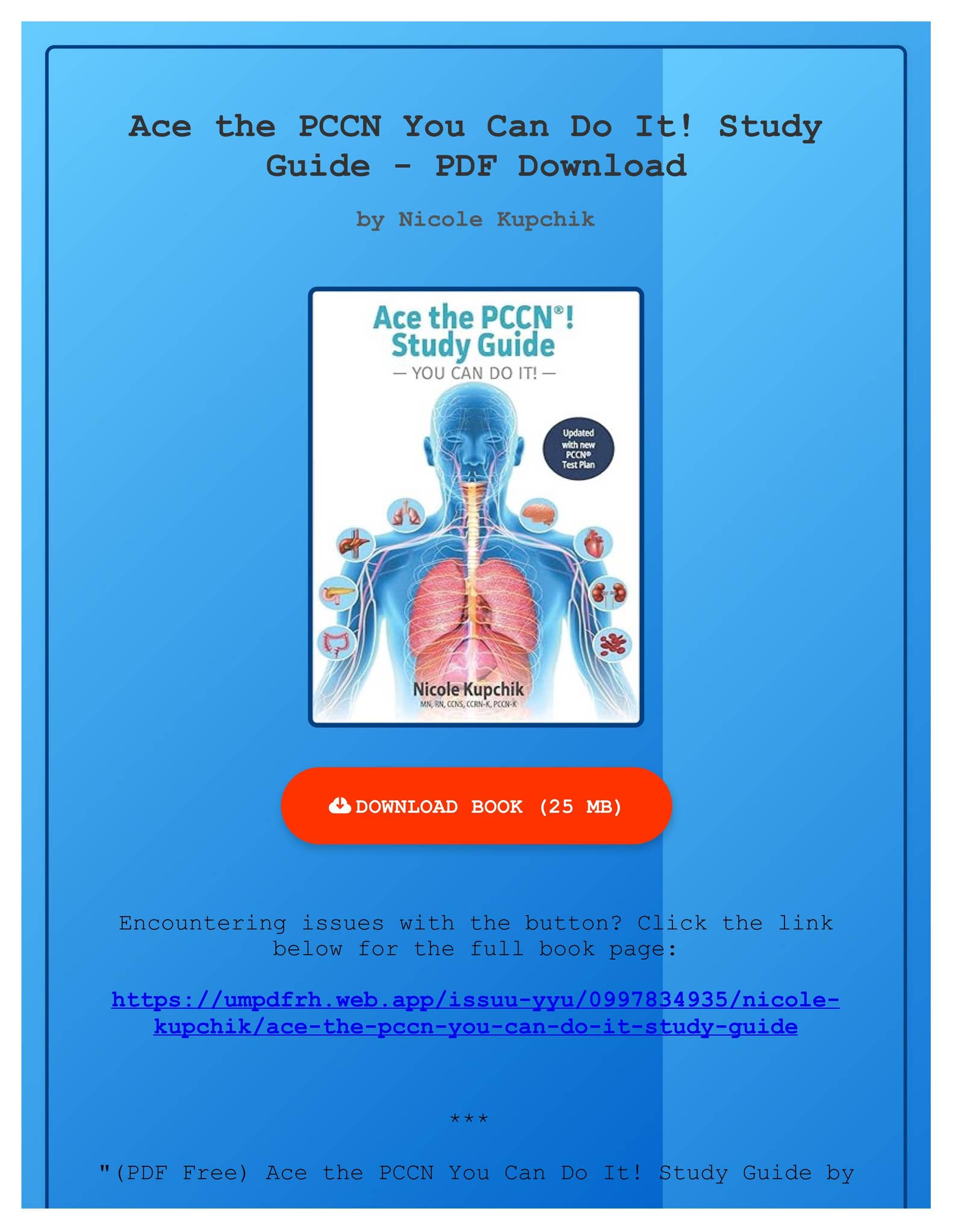 (PDF Free) Ace the PCCN You Can Do It! Study Guide by Nicole Kupchik by ...