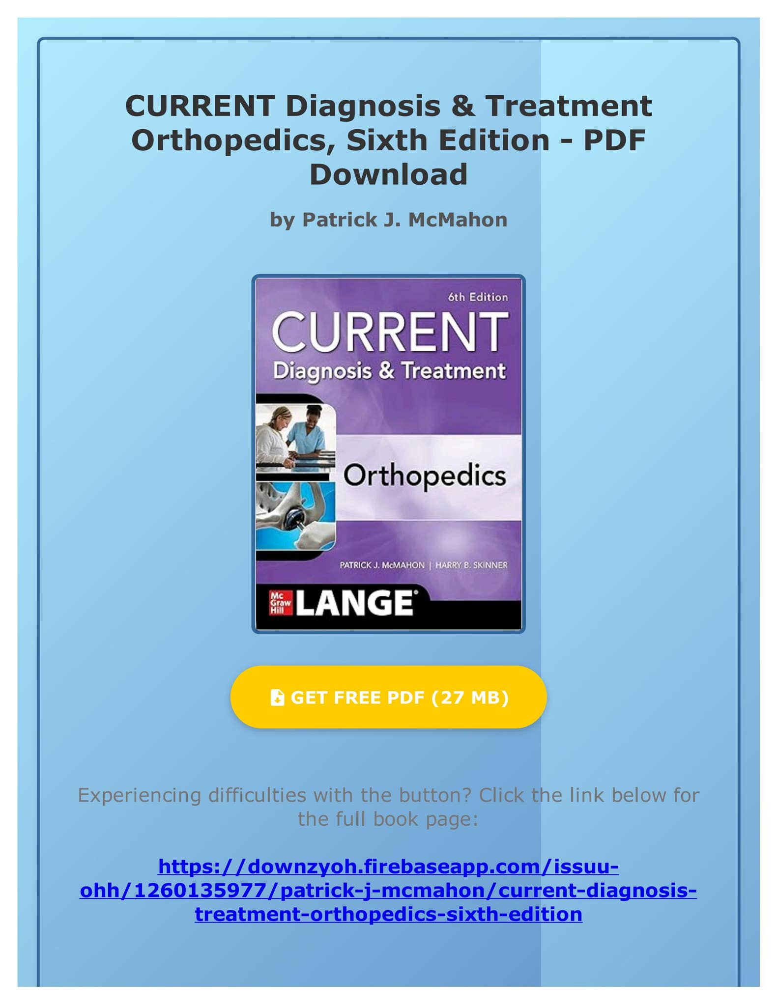 PDF] CURRENT Diagnosis & Treatment Orthopedics, Sixth