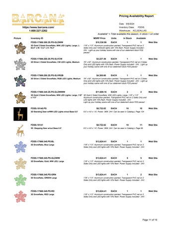 FDS Product MSRP Availability List 第 11 页