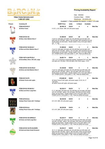 FDS Product MSRP Availability List 第 14 页