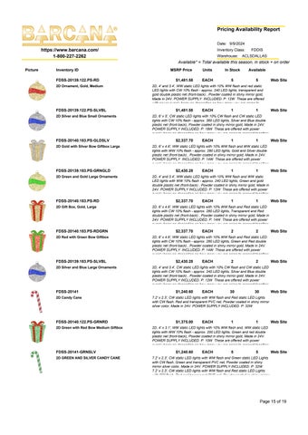 FDS Product MSRP Availability List 第 15 页