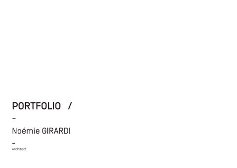noemiegirardi 灯饰目录 · GIRARDI Noémie - Portfolio 灯饰 ( 英文 ) 第 1 页