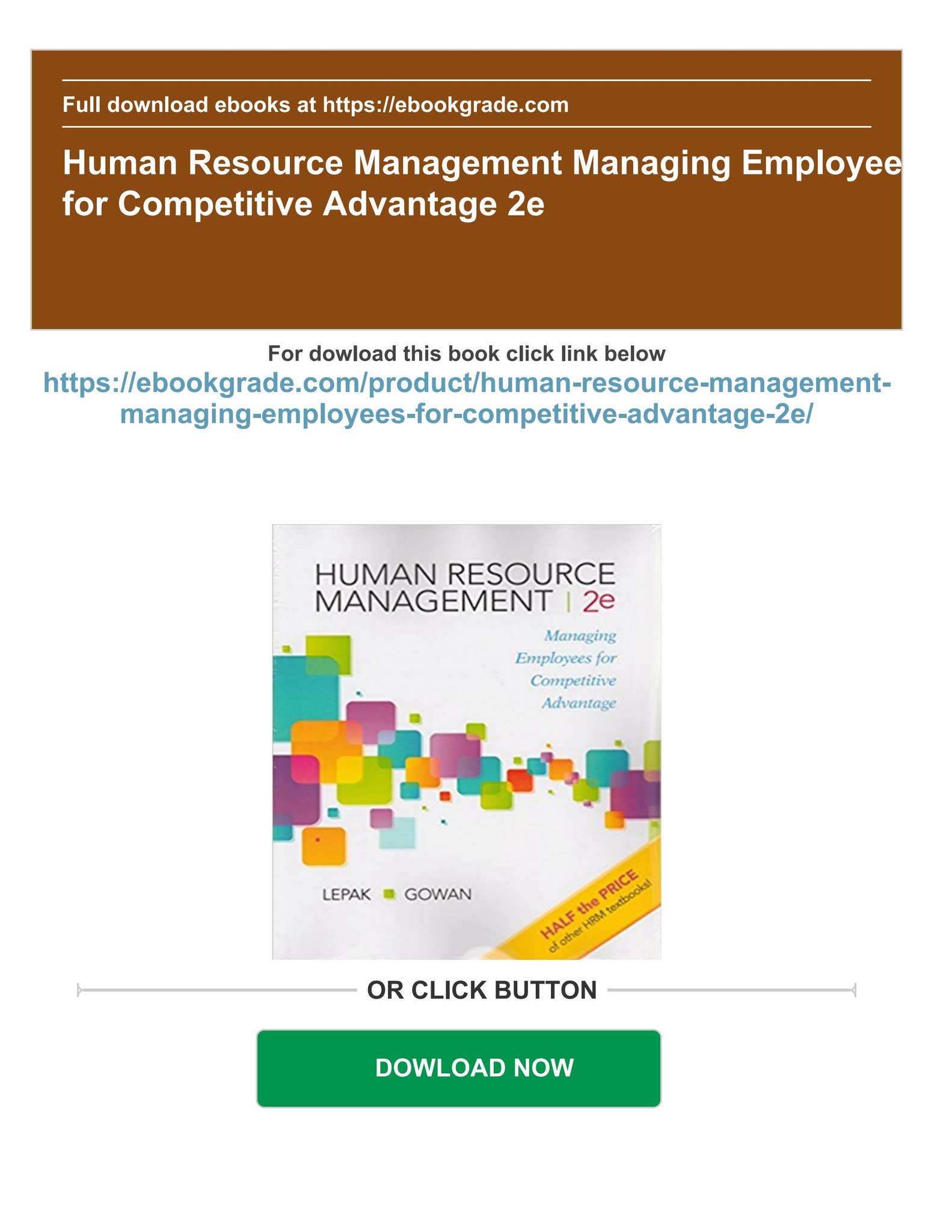 PDF Human resource management managing employees for competitive ...