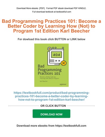 Get Bad programming practices 101: become a better coder by learning ...