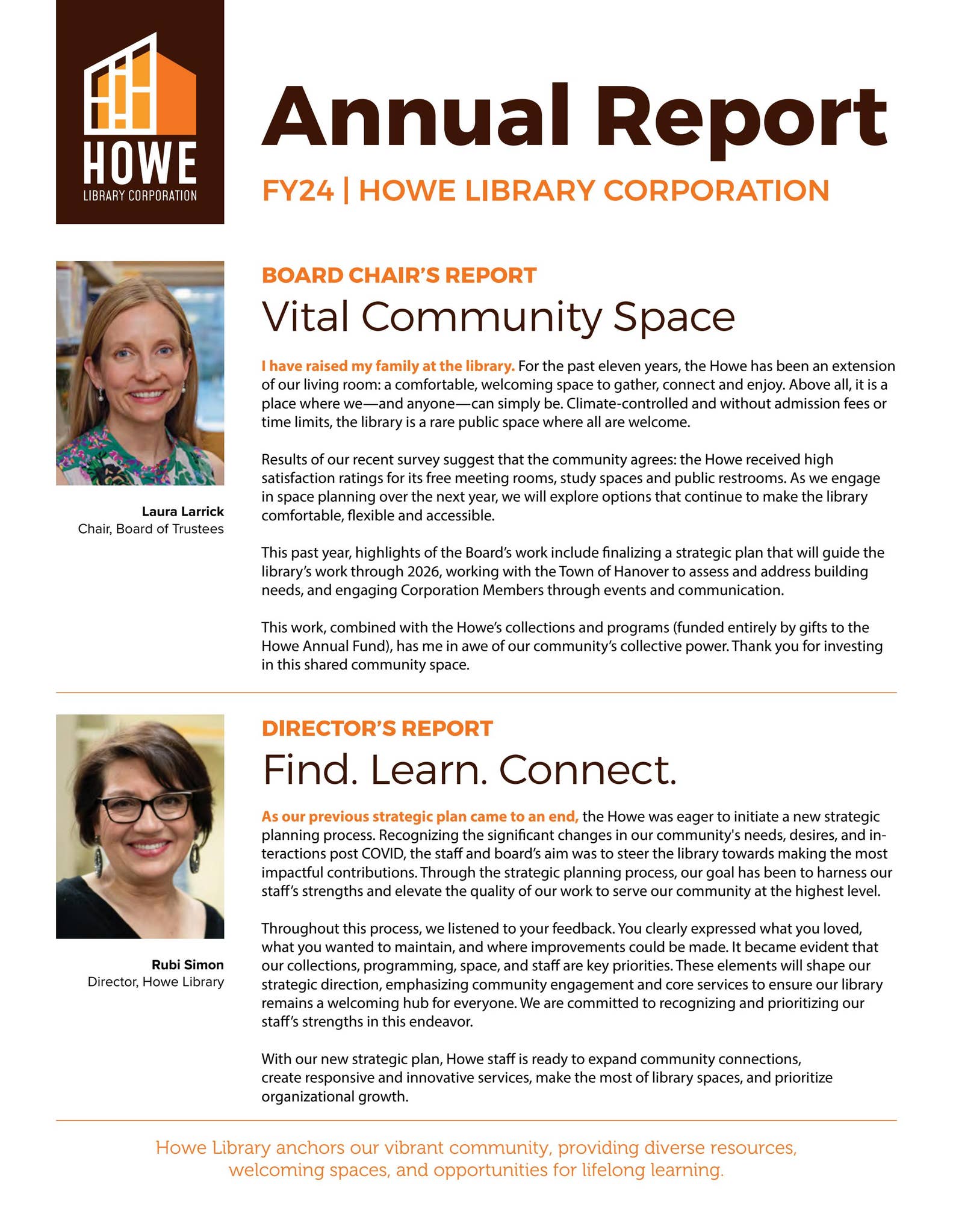 FY24 Annual Report - Howe Library Corporation by The Howe Library  Corporation - Issuu