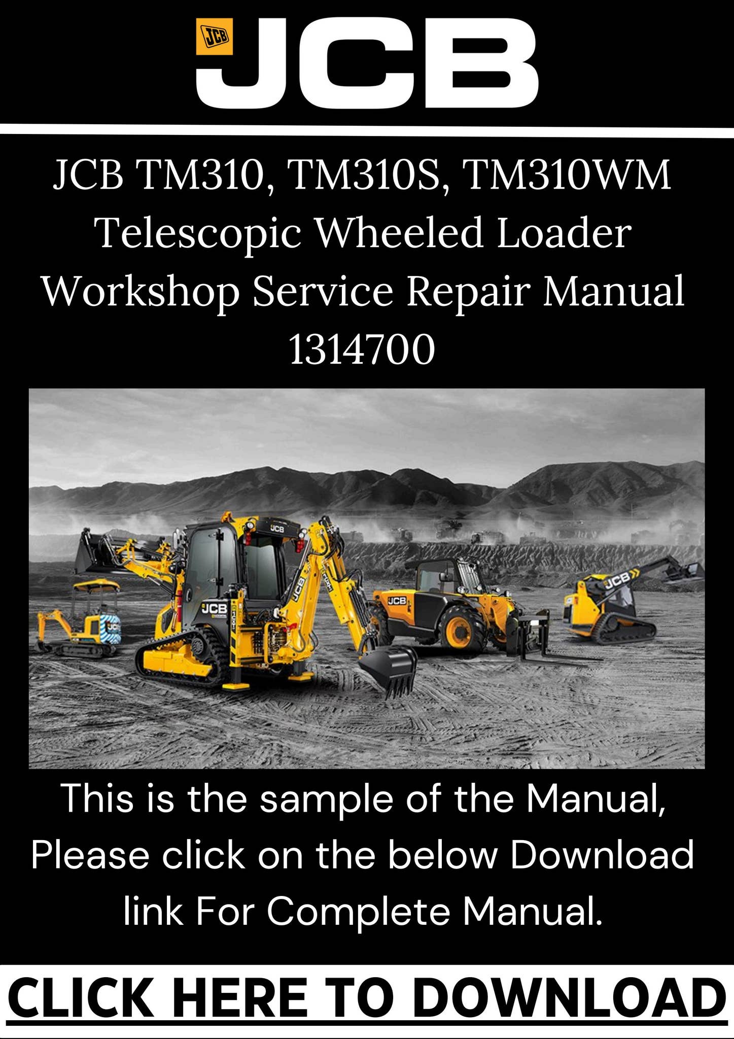 モト・メンテナンス33 JCB TM310, TM310S, TM310WM Telescopic Wheeled Loader