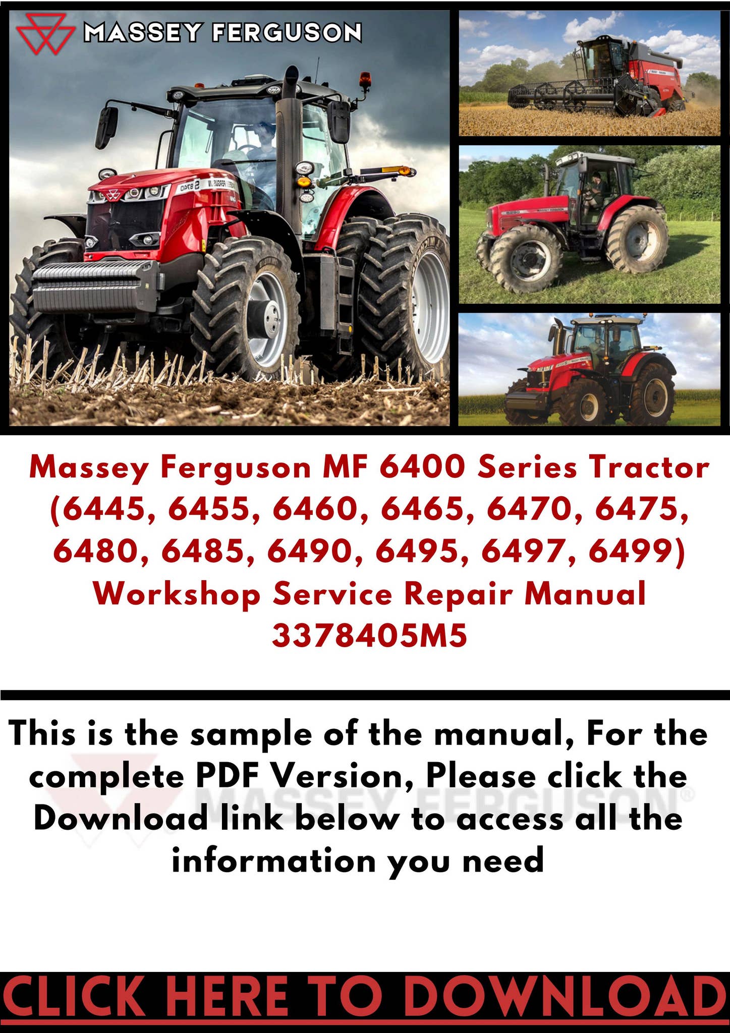 Massey Ferguson MF 6400 Series Tractor (6445, 6455, 6460