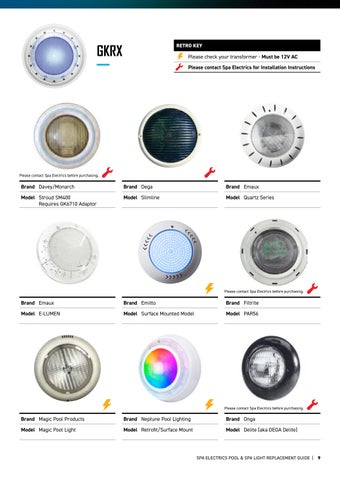Spa Electrics 灯饰 Replacement 指南 2024 第 9 页