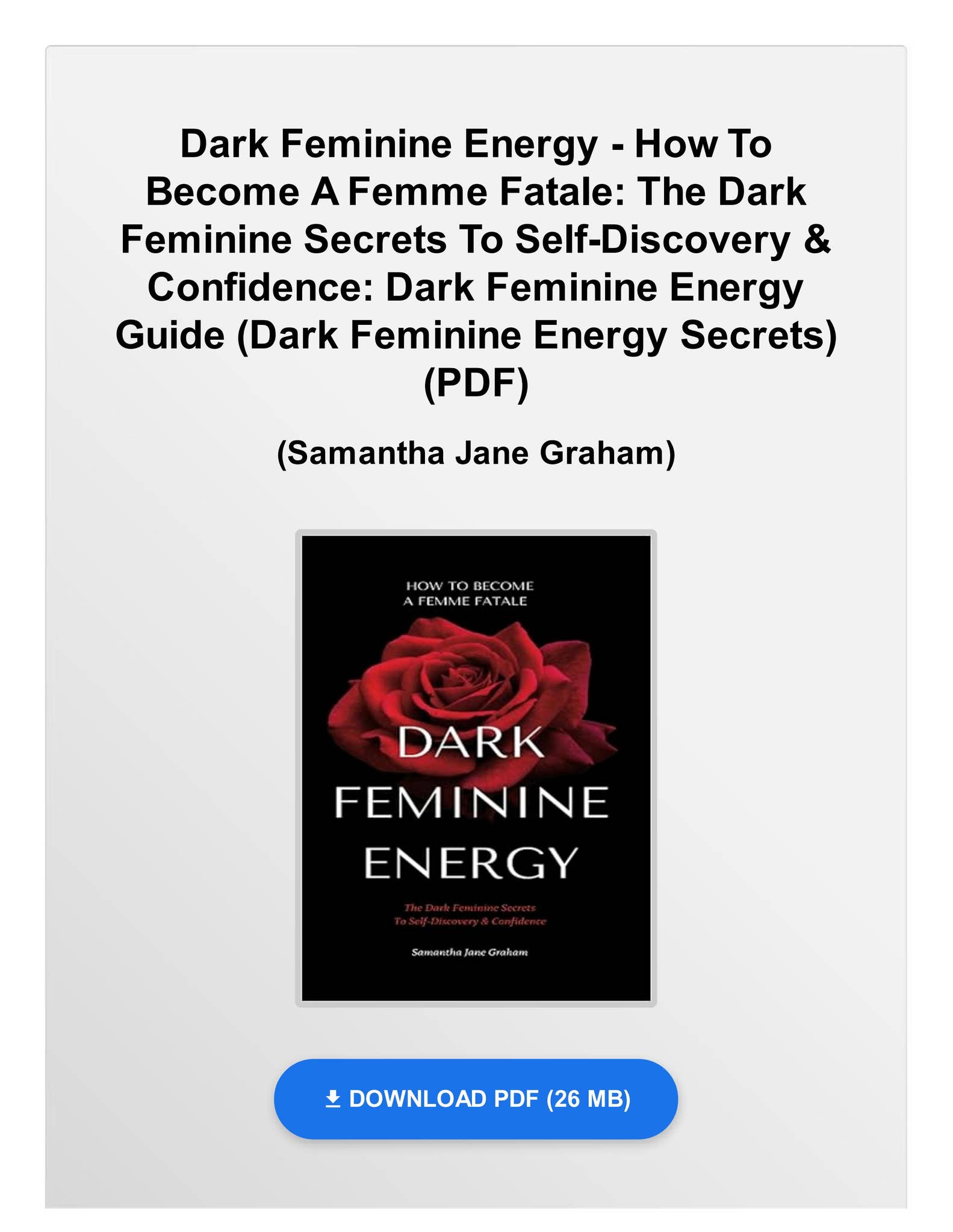 (PDF) Free Dark Feminine Energy - How To Become A Femme Fatale: The ...