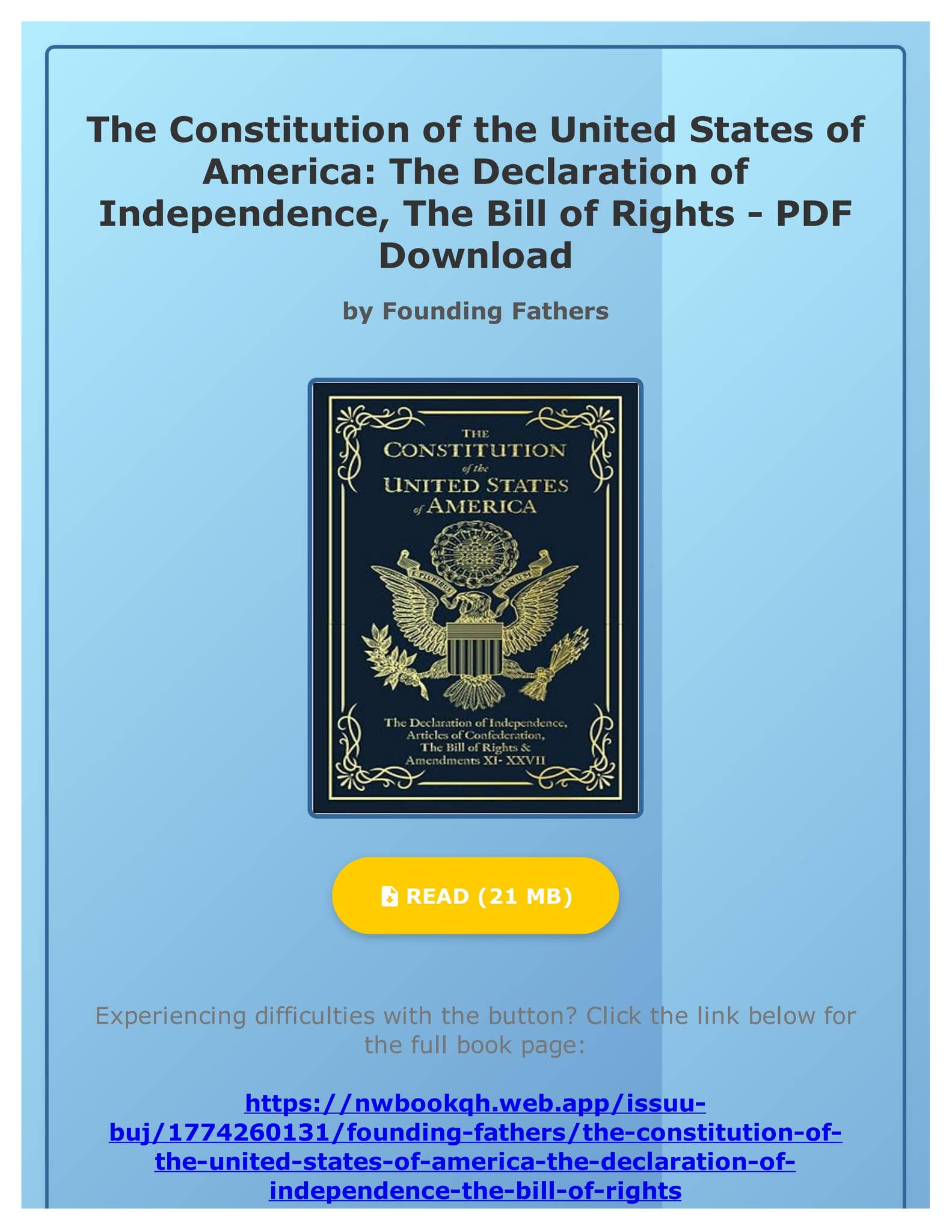 (EBOOK)(PDF) The Constitution of the United States of America: The ...