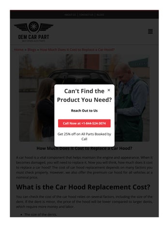How Much Does It Cost to Replace a Car Hood? | Comprehensive Guide on Car Hood Replacement Cost