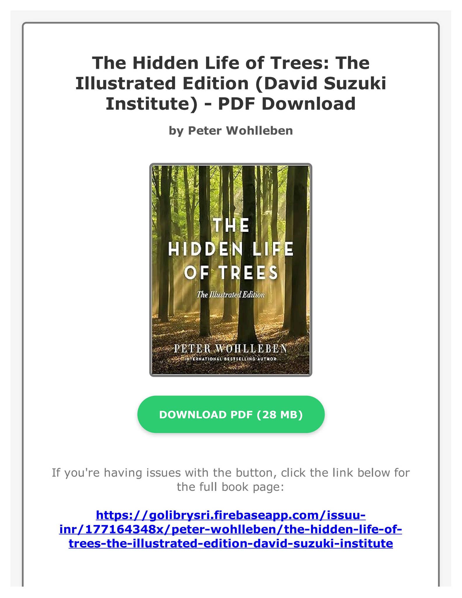 Epub The Hidden Life of Trees: The Illustrated Edition (David Suzuki