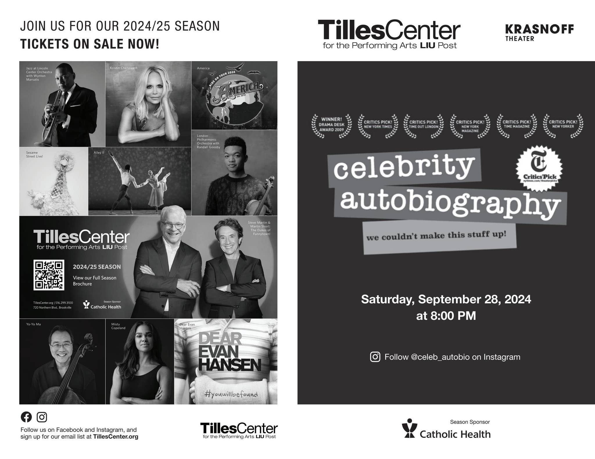 Celebrity Autobiography Program by Tilles Center for the Performing ...