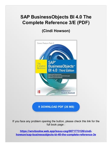 PDF SAP BusinessObjects BI 4.0 The Complete Reference 3/E by Cindi ...