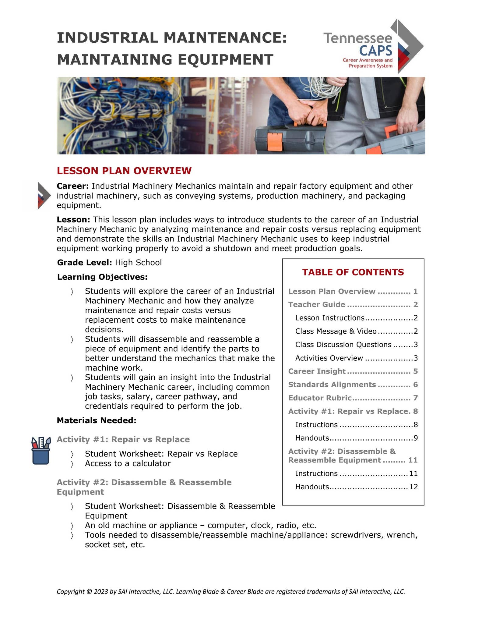 Maintenance Problem Solving Learning Topic Career Blade Industrial-Maintenance-Maintaining-Equipment by ...