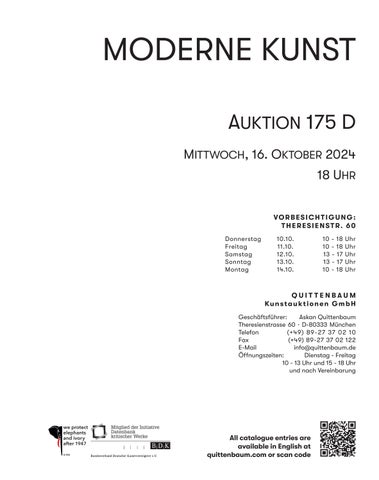 Quittenbaum Kunstauktionen GmbH 灯饰目录 · 175D | Moderne Kunst | Quittenbaum Kunstauktionen München 第 3 页