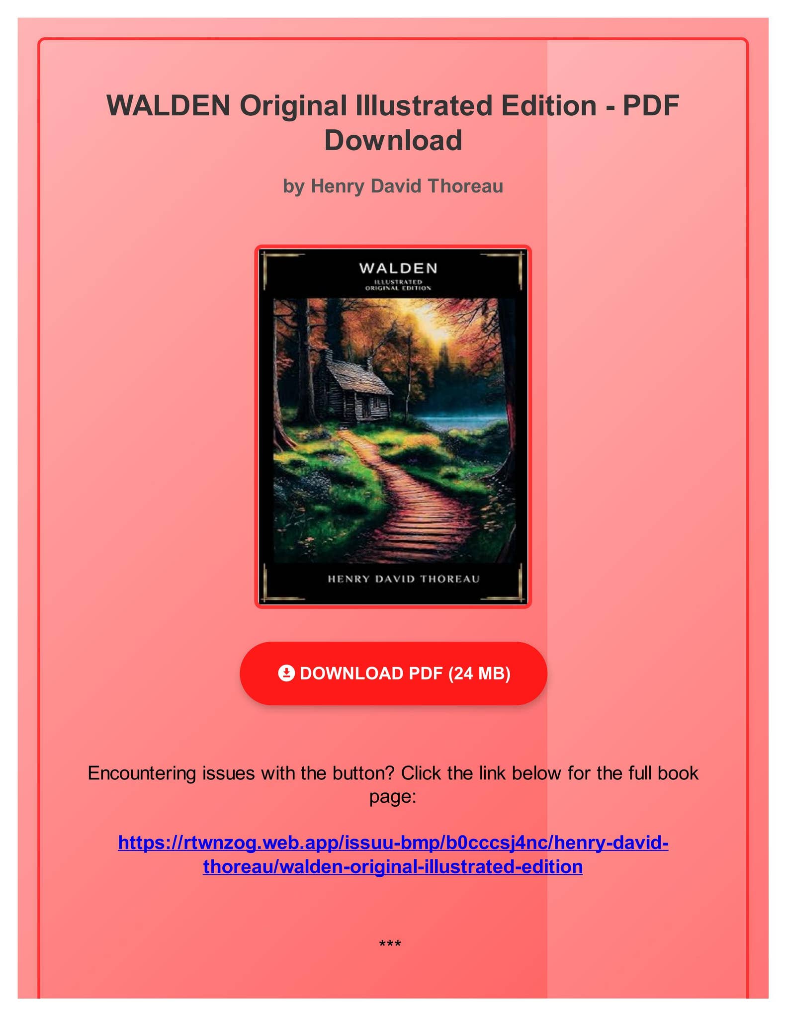 PDF Free WALDEN Original Illustrated Edition by Henry David Thoreau by ...