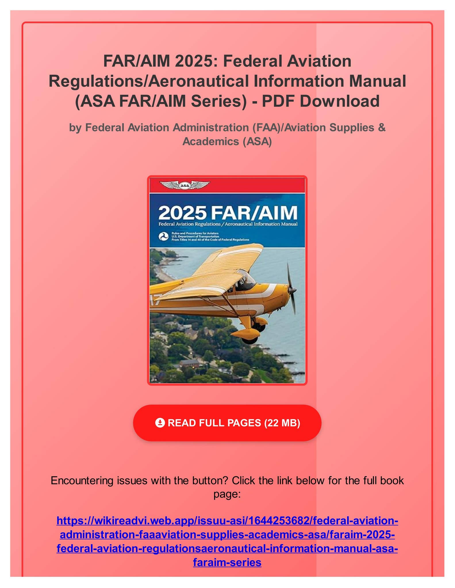 EBOOK FAR/AIM 2025: Federal Aviation Regulations/Aeronautical ...