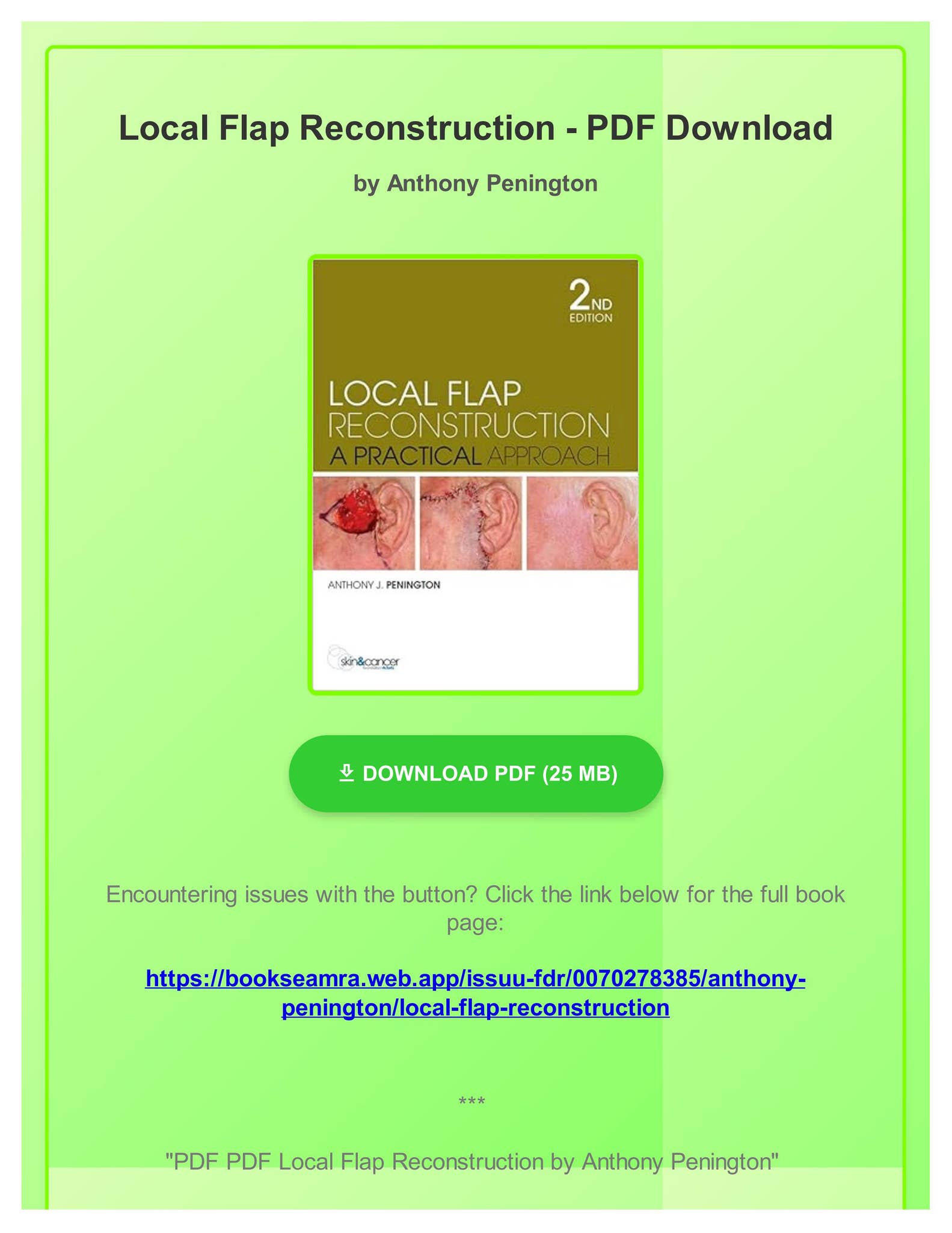 PDF PDF Local Flap Reconstruction by Anthony Penington by