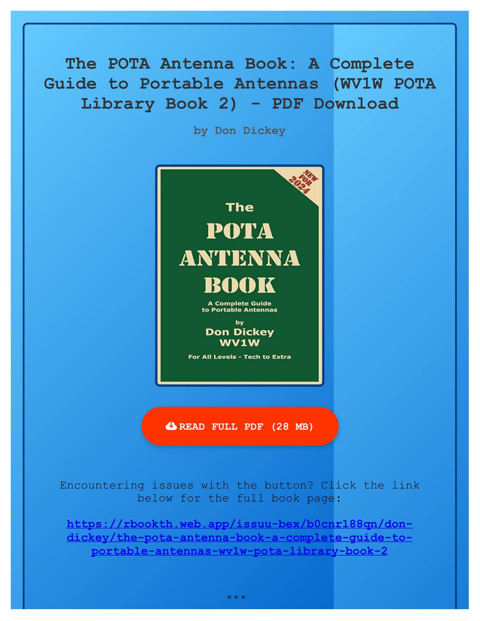 Pota Protocol.pdf PDF The POTA Antenna Book: A Complete Guide to Portable Antennas (WV1W ...