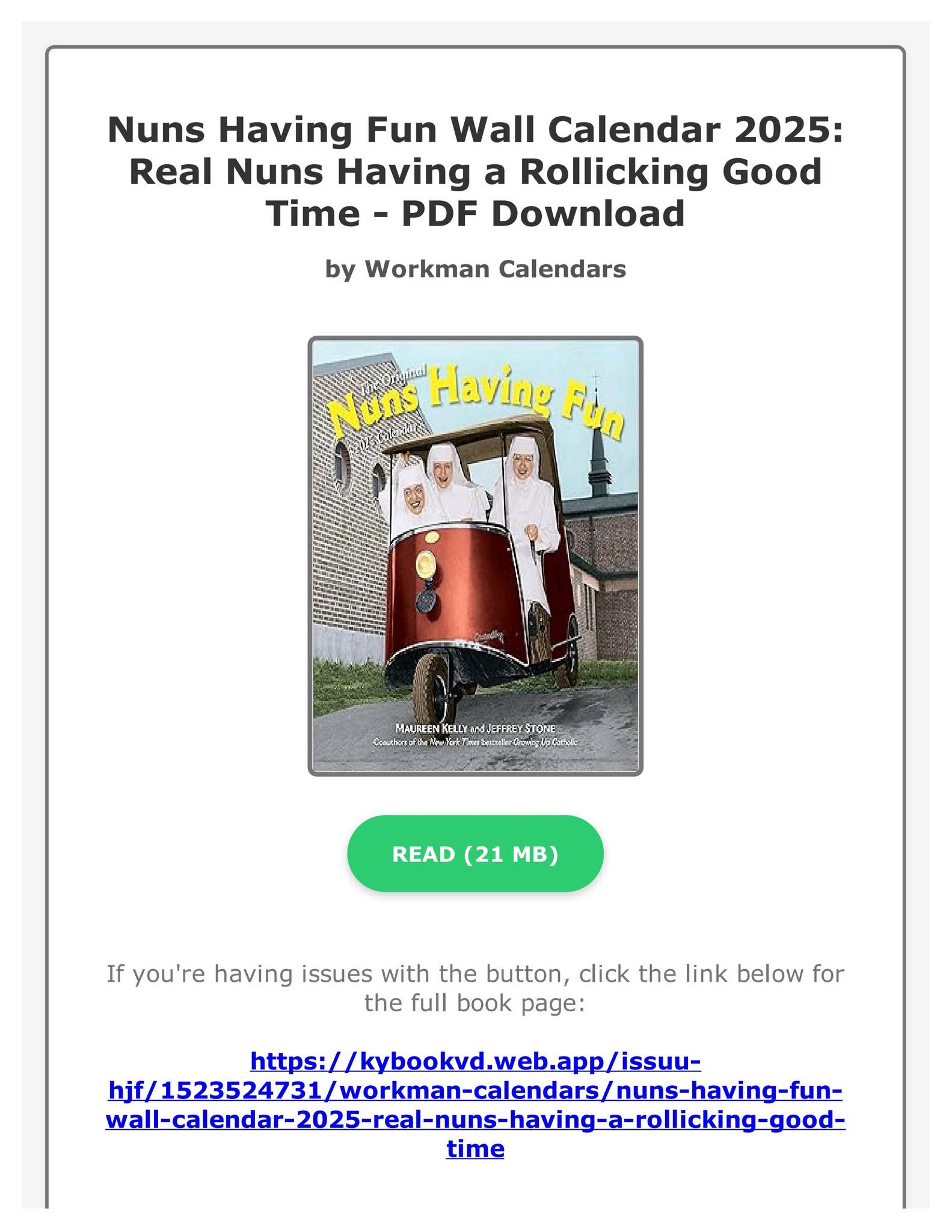 PDF Free Nuns Having Fun Wall Calendar 2025 Real Nuns Having a