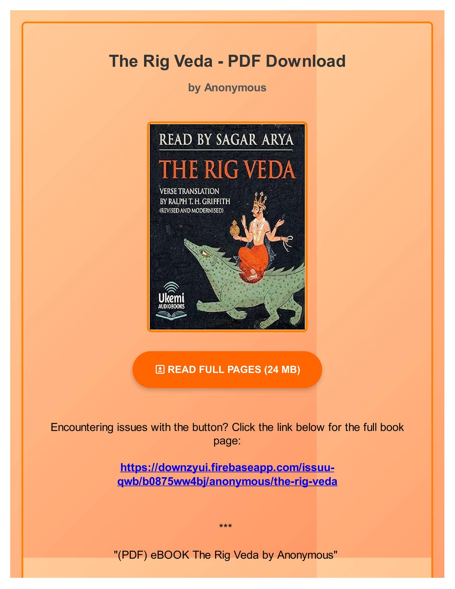 (PDF) eBOOK The Rig Veda by Anonymous by DanielleEmmerichao - Issuu