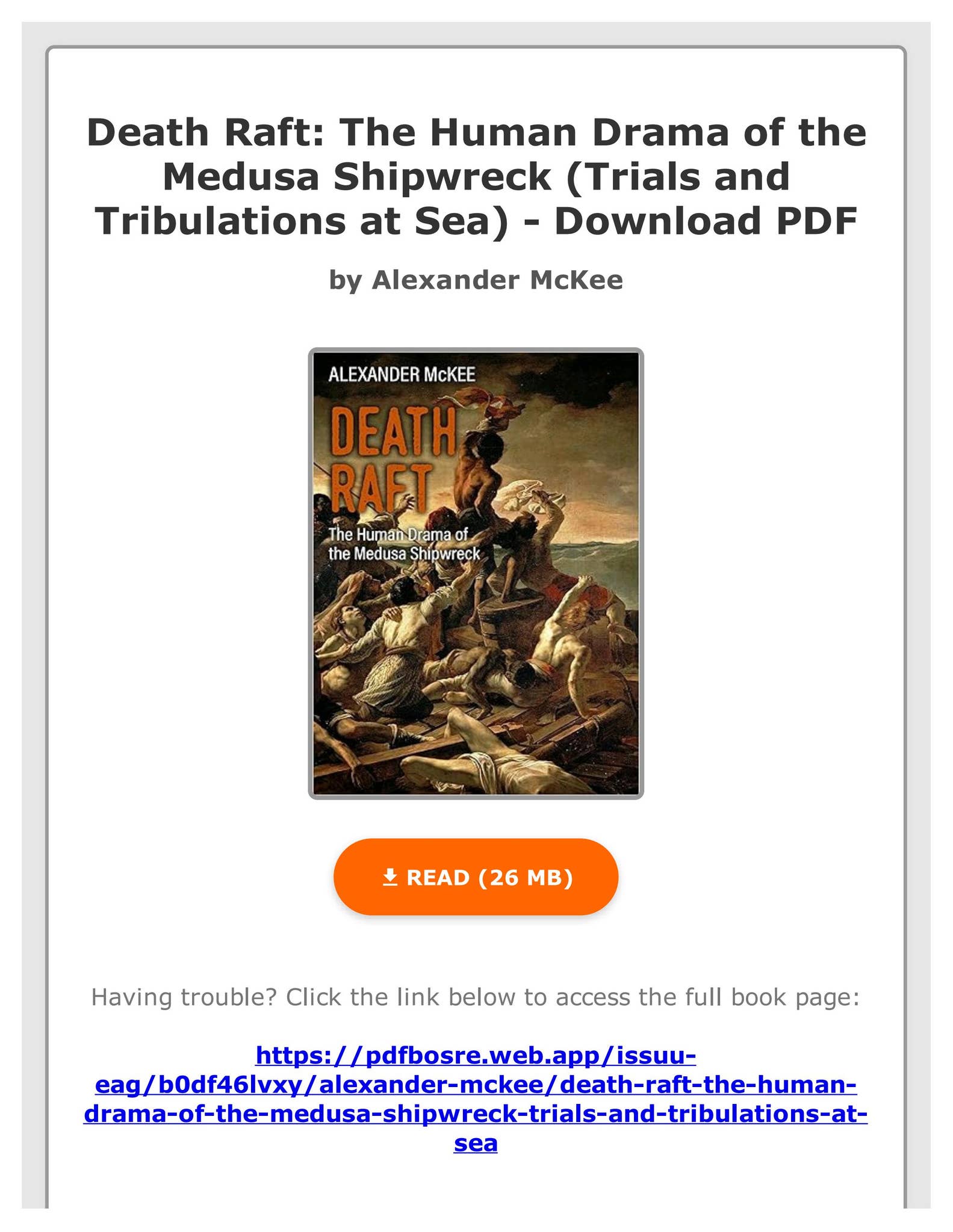 Death Raft (PDF) Death Raft: The Human Drama of the Medusa Shipwreck (Trials and ...