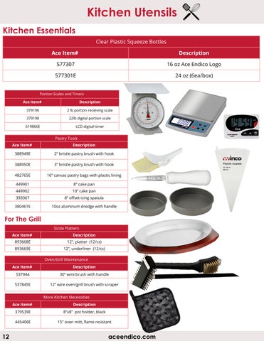 aceendico1 Smallwares × 厨房 Supplies 目录 第 12 页