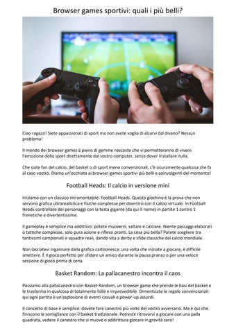 Browser games sportivi: quali i più belli?