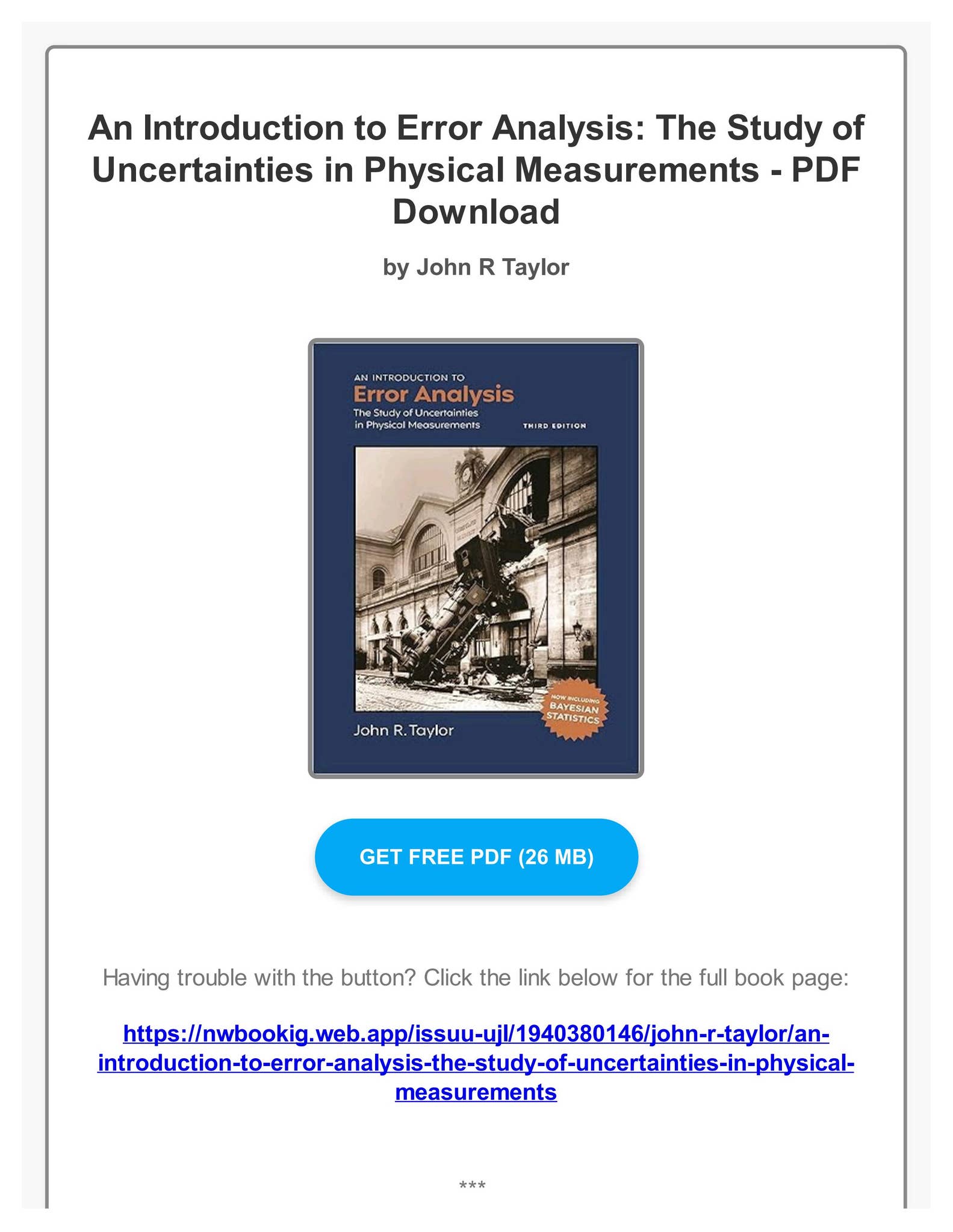 PDF Free) An Introduction to Error Analysis: The Study of
