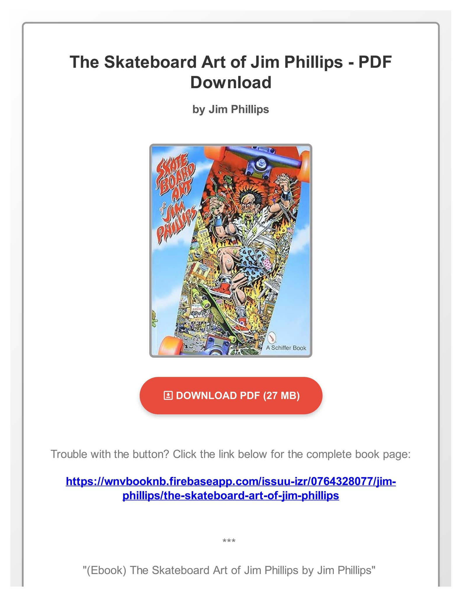 Ebook) The Skateboard Art of Jim Phillips by Jim Phillips by