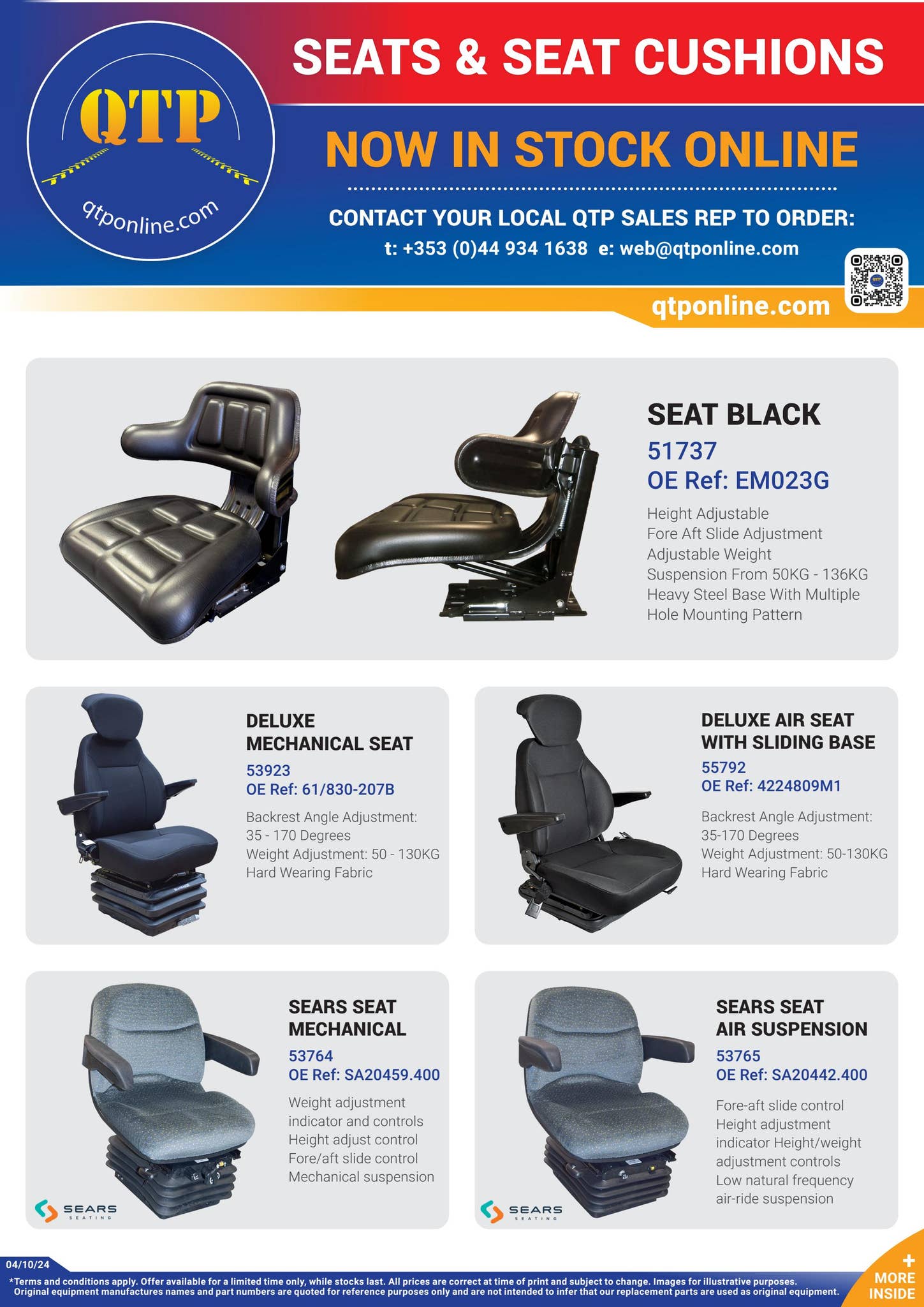 QTP Seats & Seat Cushions 2024 by Quality Tractor Parts - Issuu