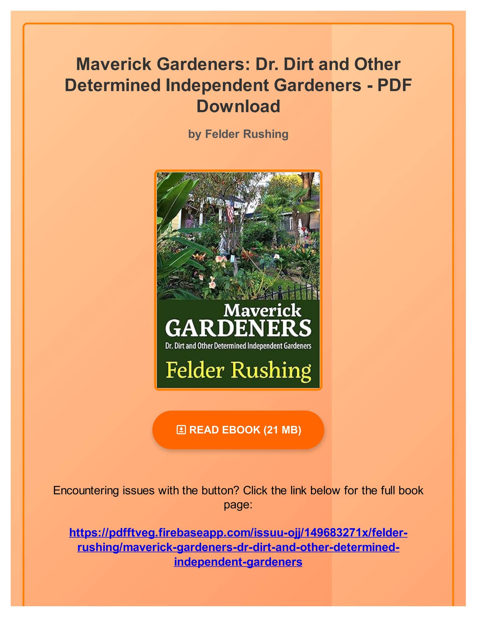 (Free PDF) Maverick Gardeners: Dr. Dirt and Other Determined ...