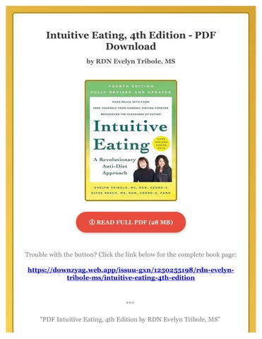 PDF Intuitive Eating, 4th Edition by RDN Evelyn Tribole, MS