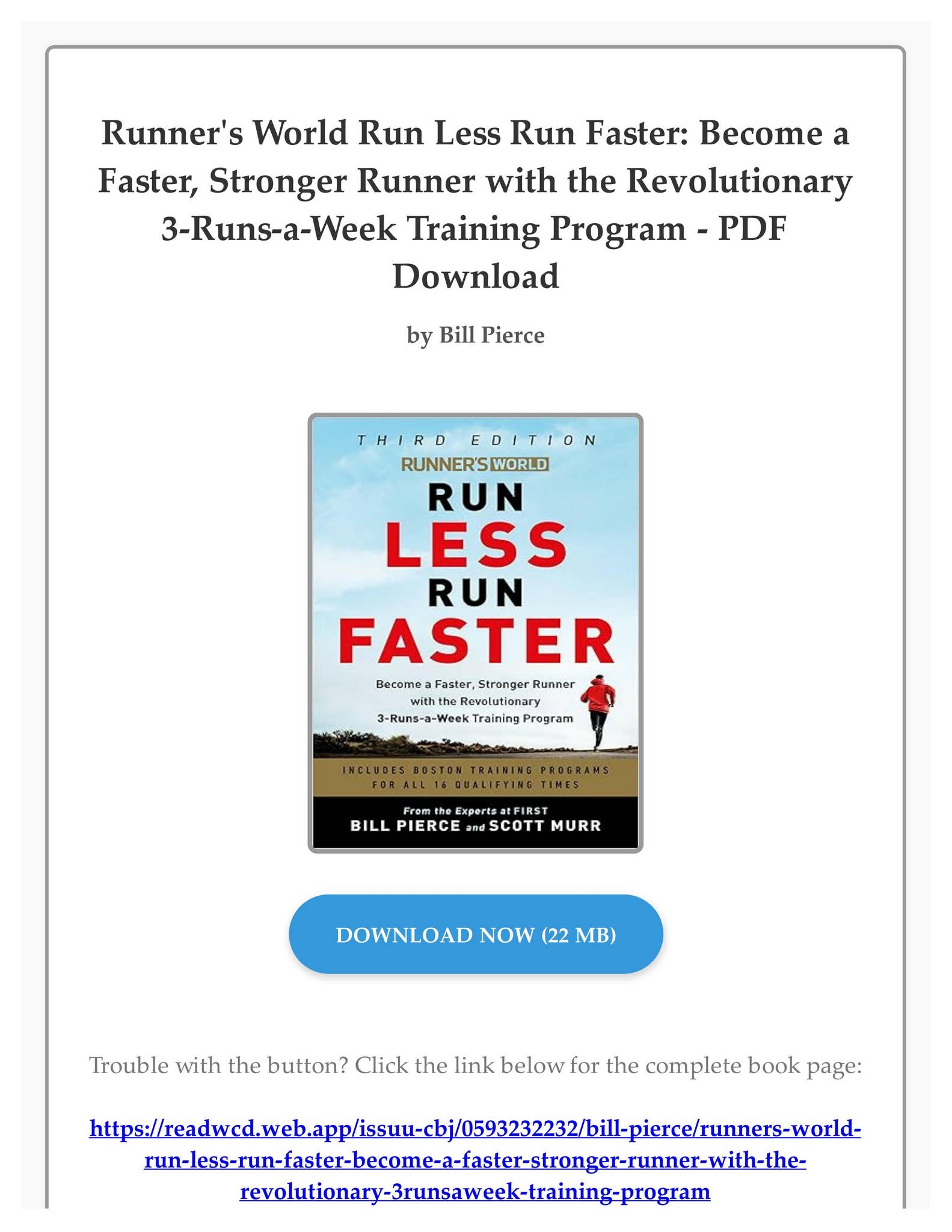 PDF Free Runner's World Run Less Run Faster a Faster, Stronger
