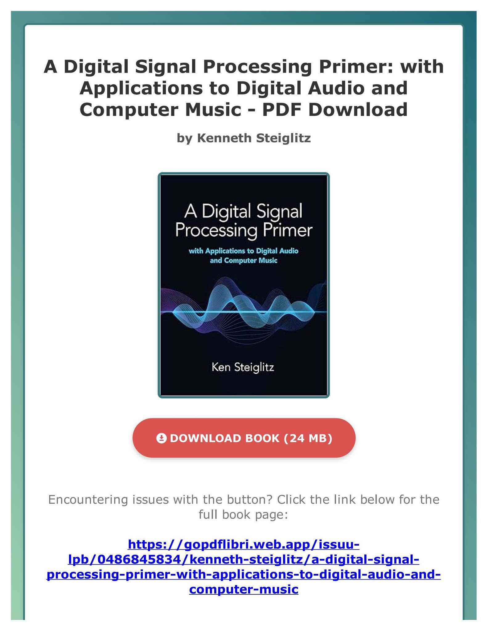 PDF Free A Digital Signal Processing Primer: with Applications to ...