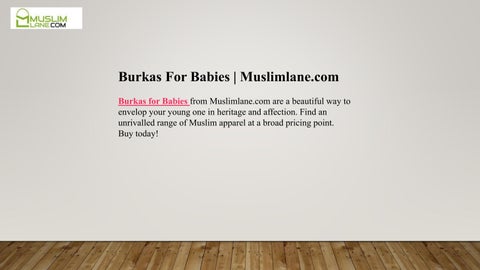 Burkas For Babies | Muslimlane.com