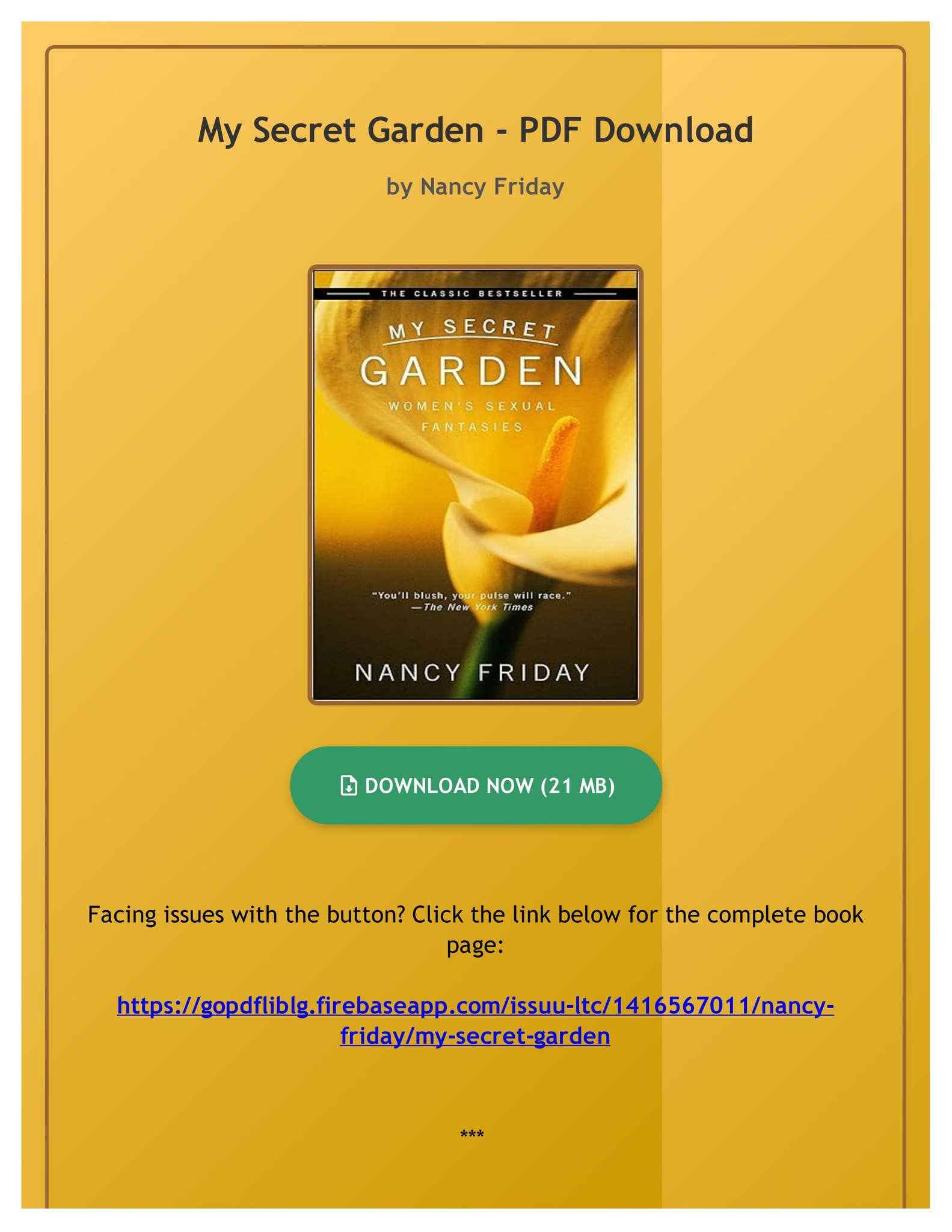 Ebook) My Secret Garden by Nancy Friday by KuhlmanIIIje - Issuu