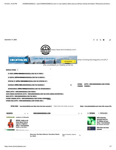 Últimas Notícias Desportivas e Actualizações em Direto - DOMINIODEBOLA