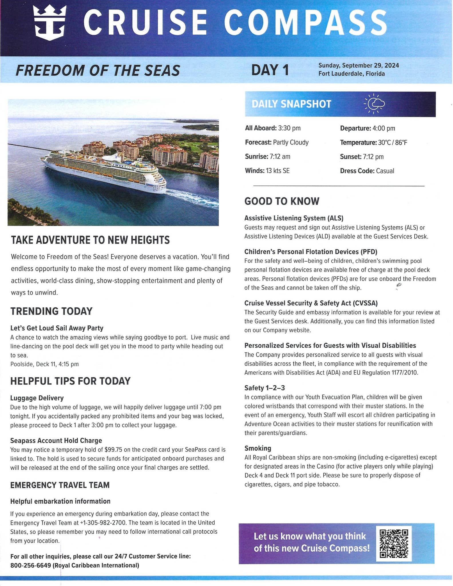Freedom of the Seas 7-night Eastern Caribbean and Perfect Day Cruise  Compass - September 29, 2024 by Royal Caribbean Blog