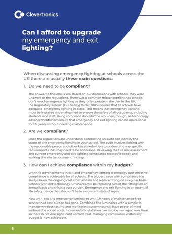Clevertronics 灯饰目录 · Emergency × Exit 灯饰 Solutions for Schools 第 6 页