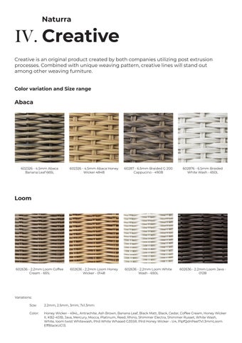 Naturra Fibers Naturra - Synthetic 藤编 for 户外 家具 Product 目录 2024 第 11 页