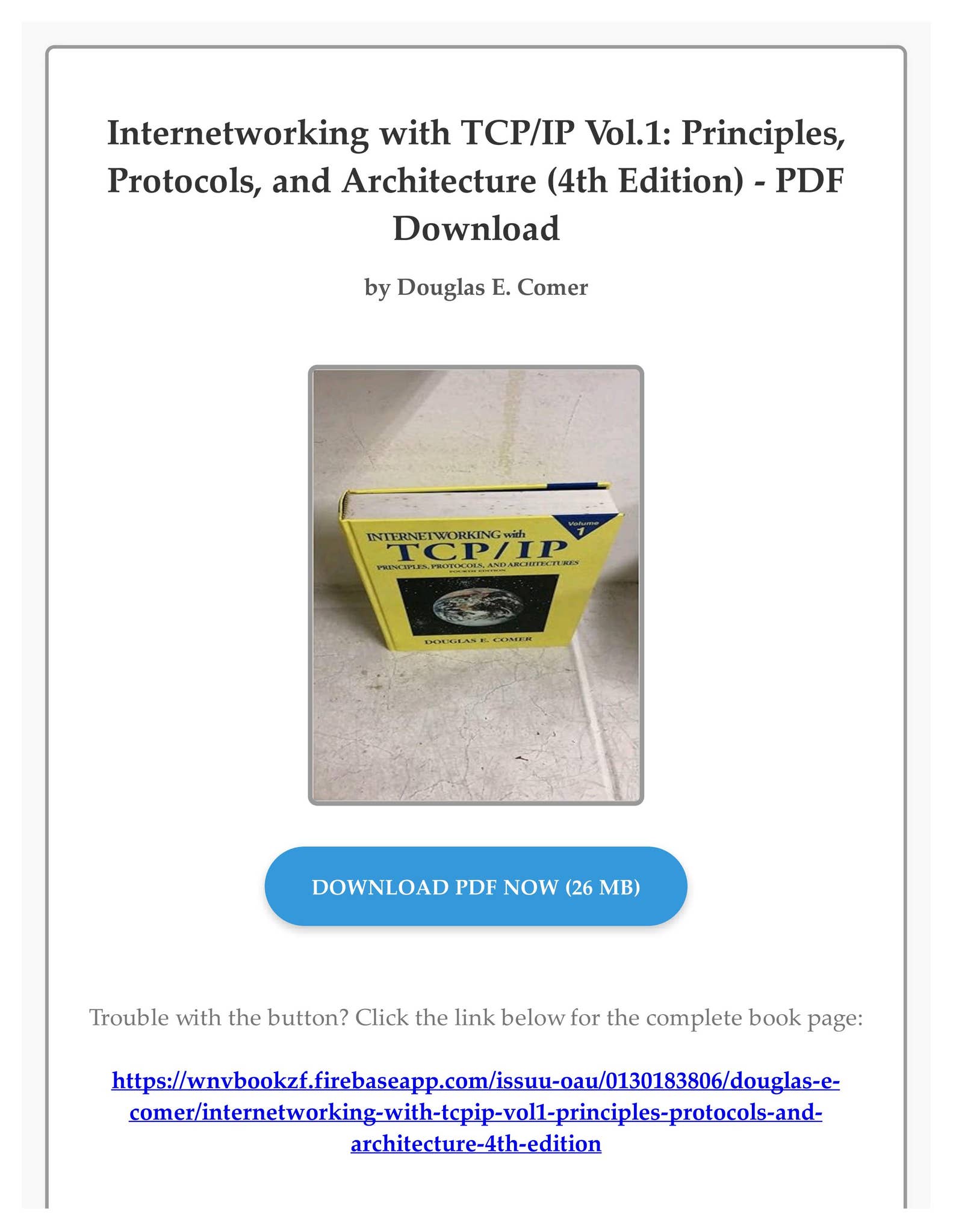 PDF Free Internetworking with TCP/IP Vol.1: Principles, Protocols, and ...