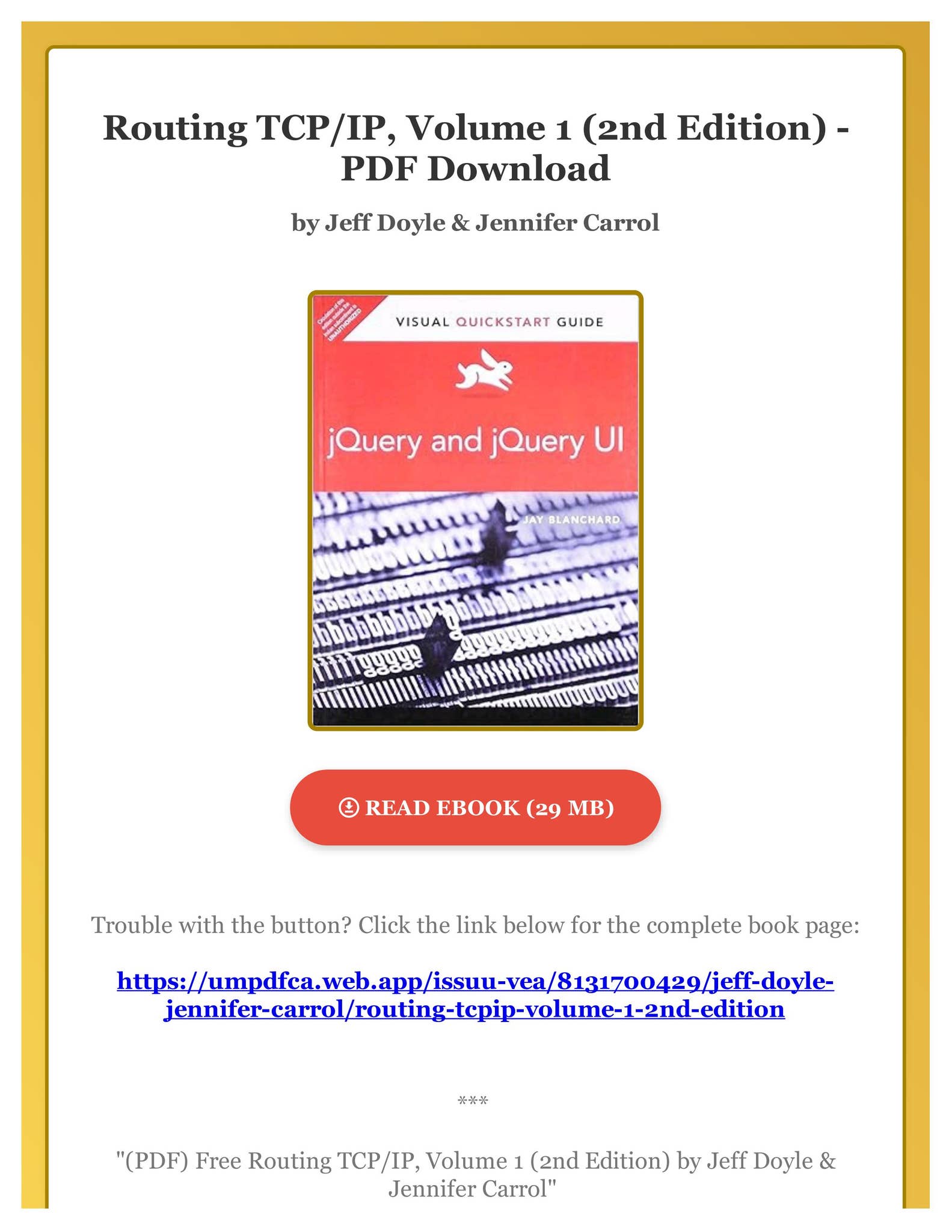 (PDF) Free Routing TCP/IP, Volume 1 (2nd Edition) by Jeff Doyle ...